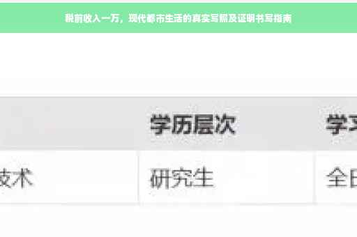 税前收入一万，现代都市生活的真实写照及证明书写指南