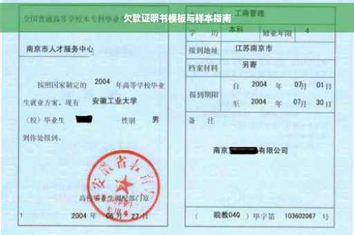 欠款证明书模板与样本指南