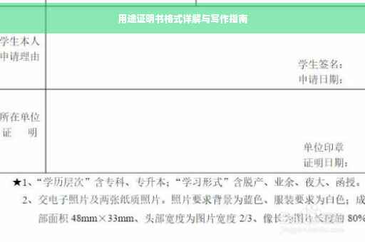 用途证明书格式详解与写作指南
