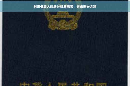 村级低收入现状分析与思考，寻求振兴之路