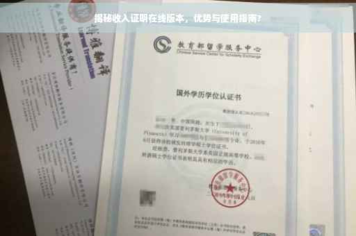 揭秘收入证明在线版本，优势与使用指南?