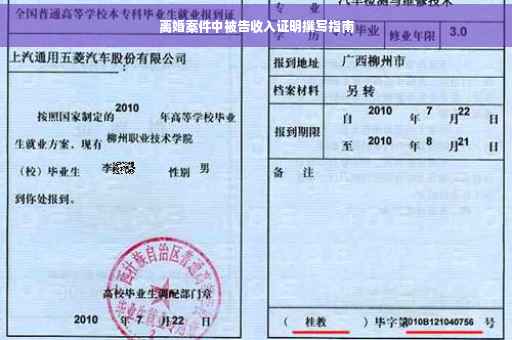 离婚案件中被告收入证明撰写指南