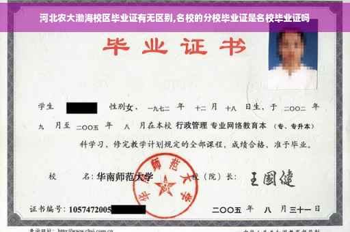 河北农大渤海校区毕业证有无区别,名校的分校毕业证是名校毕业证吗