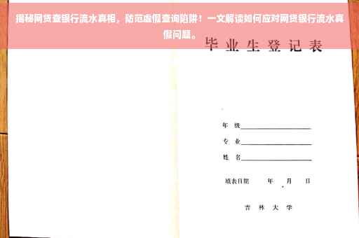 揭秘网贷查银行流水真相，防范虚假查询陷阱！一文解读如何应对网贷银行流水真假问题。