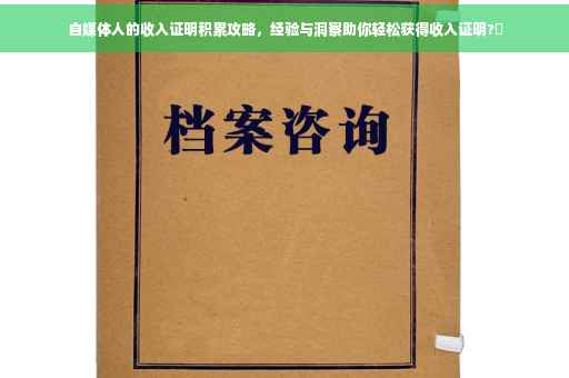 自媒体人的收入证明积累攻略，经验与洞察助你轻松获得收入证明?✨