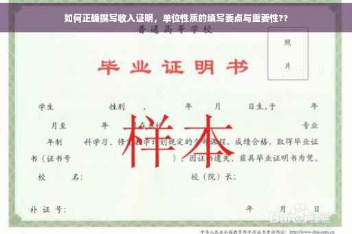 如何正确撰写收入证明，单位性质的填写要点与重要性??