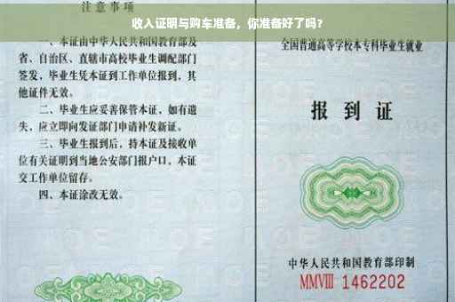 收入证明与购车准备，你准备好了吗？