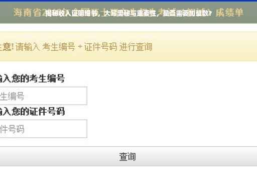 揭秘收入证明细节，大写奥秘与重要性，是否需要加整数？