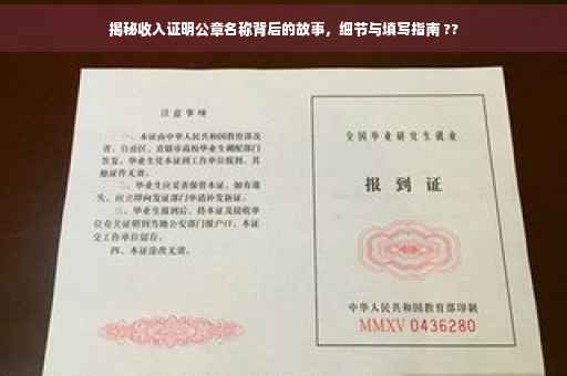 揭秘收入证明公章名称背后的故事，细节与填写指南 ??