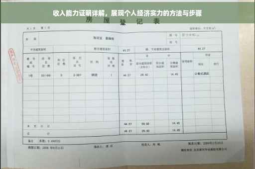 收入能力证明详解，展现个人经济实力的方法与步骤