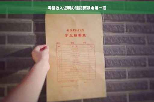 寿县收入证明办理指南及电话一览