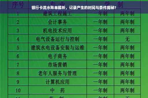 银行卡流水账单解析，记录产生的时间与条件揭秘?