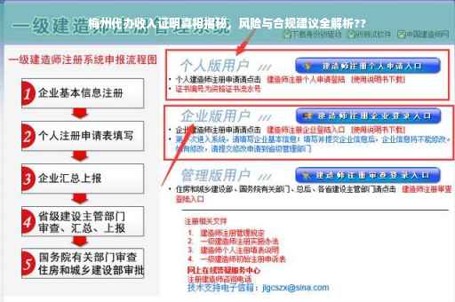 梅州代办收入证明真相揭秘，风险与合规建议全解析??