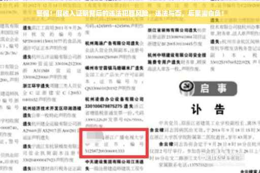 警惕！假收入证明背后的违法犯罪风险，违法与否，后果需自负！