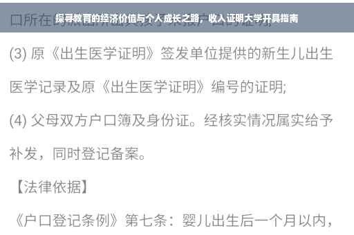 探寻教育的经济价值与个人成长之路，收入证明大学开具指南