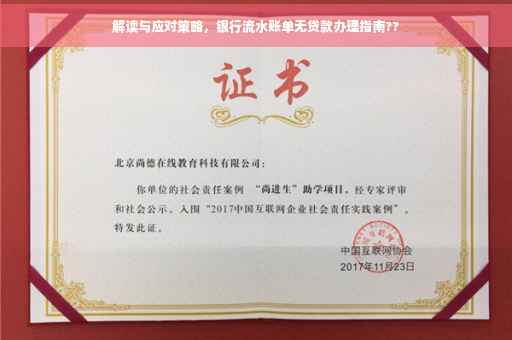 解读与应对策略，银行流水账单无贷款办理指南??