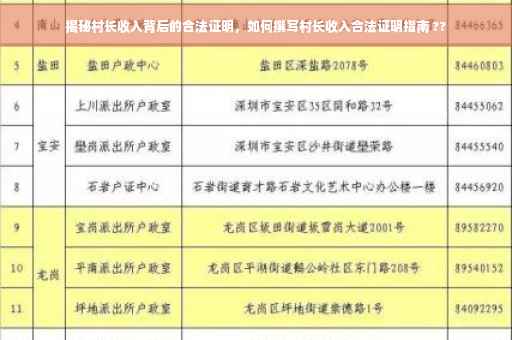 揭秘村长收入背后的合法证明，如何撰写村长收入合法证明指南 ??