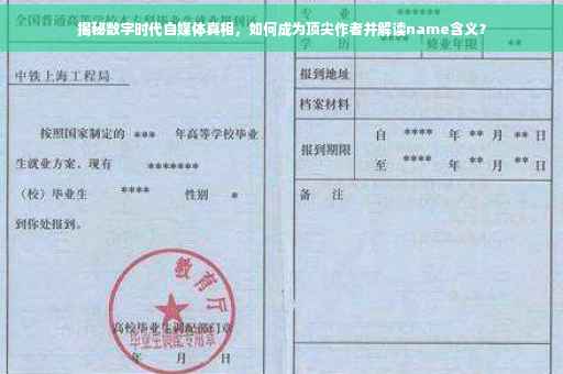 揭秘数字时代自媒体真相，如何成为顶尖作者并解读name含义？