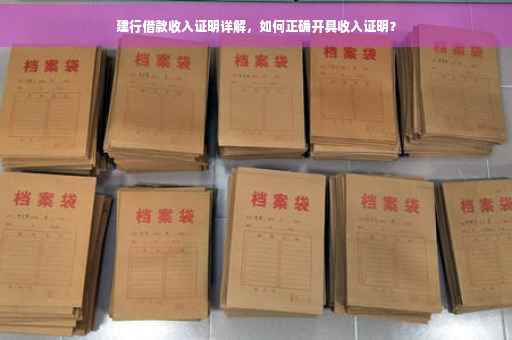 建行借款收入证明详解，如何正确开具收入证明？