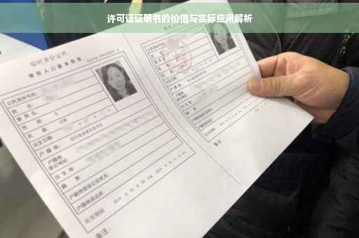 许可证证明书的价值与实际应用解析