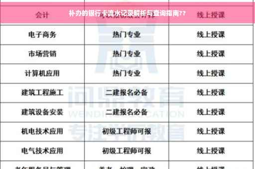 补办的银行卡流水记录解析与查询指南??