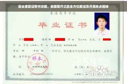 曼谷康复证明书详解，泰国医疗之旅全方位解读及开具地点揭秘