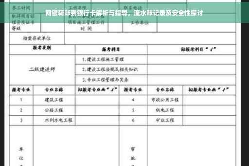 网银转账到银行卡解析与指导，流水账记录及安全性探讨