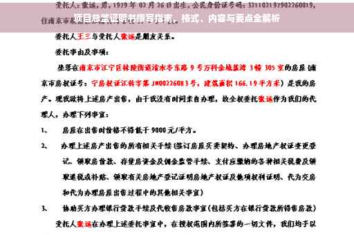 项目总监证明书撰写指南，格式、内容与要点全解析