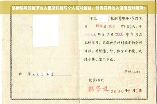 济南限购政策下收入证明详解与个人应对策略，如何开具收入证明应对限购？