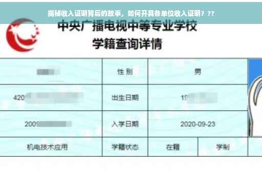 揭秘收入证明背后的故事，如何开具各单位收入证明？??