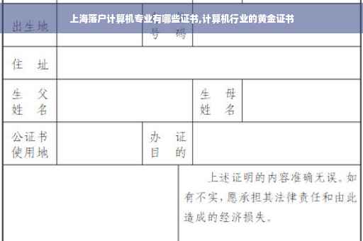 上海落户计算机专业有哪些证书,计算机行业的黄金证书