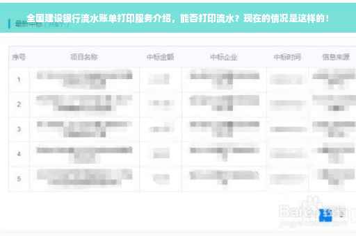 全国建设银行流水账单打印服务介绍，能否打印流水？现在的情况是这样的！