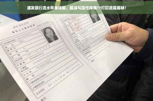 浦发银行流水账单详解，解读与操作指南??打印流程揭秘！