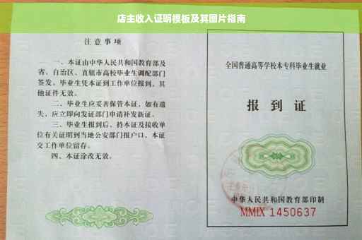 店主收入证明模板及其图片指南