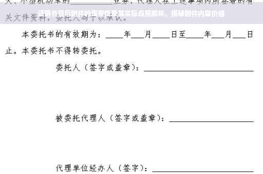 证明书最后附件的重要性及其实际应用解析，揭秘附件内容价值