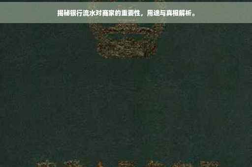 揭秘银行流水对商家的重要性，用途与真相解析。