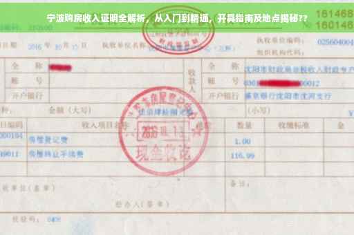 宁波购房收入证明全解析，从入门到精通，开具指南及地点揭秘??