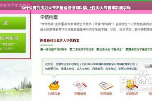 为什么有的民办大专不用成绩也可以读,上民办大专有年龄要求吗