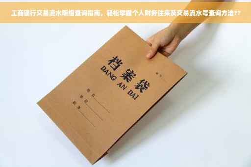 工商银行交易流水明细查询指南，轻松掌握个人财务往来及交易流水号查询方法??