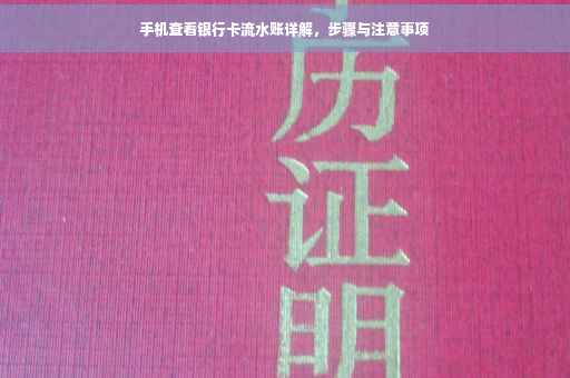 手机查看银行卡流水账详解，步骤与注意事项