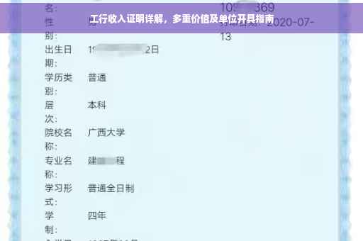 工行收入证明详解，多重价值及单位开具指南