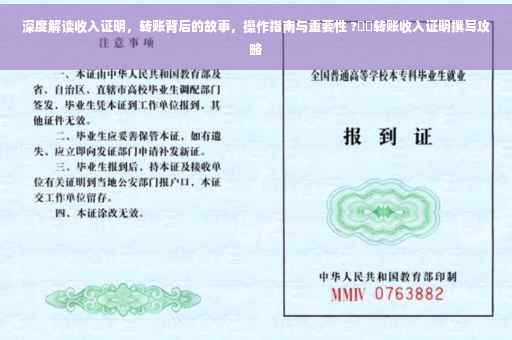 深度解读收入证明，转账背后的故事，操作指南与重要性 ?⚡️转账收入证明撰写攻略