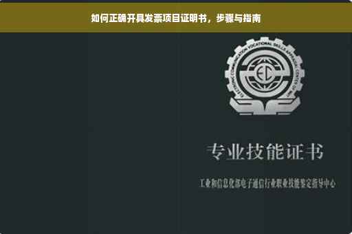 如何正确开具发票项目证明书，步骤与指南
