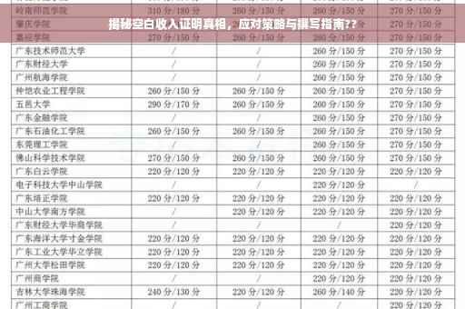揭秘空白收入证明真相，应对策略与撰写指南??