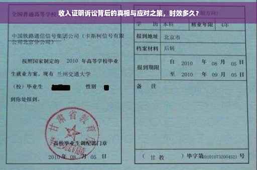 收入证明诉讼背后的真相与应对之策，时效多久？