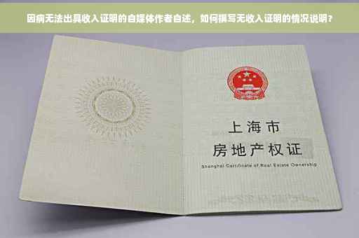 因病无法出具收入证明的自媒体作者自述，如何撰写无收入证明的情况说明？