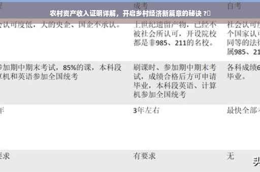 农村资产收入证明详解，开启乡村经济新篇章的秘诀 ?✨