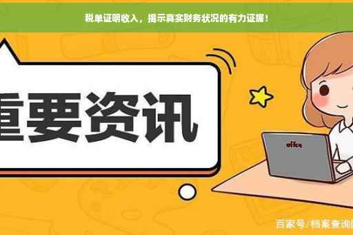 税单证明收入，揭示真实财务状况的有力证据！