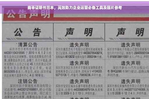 商事证明书范本，高效助力企业运营必备工具及图片参考