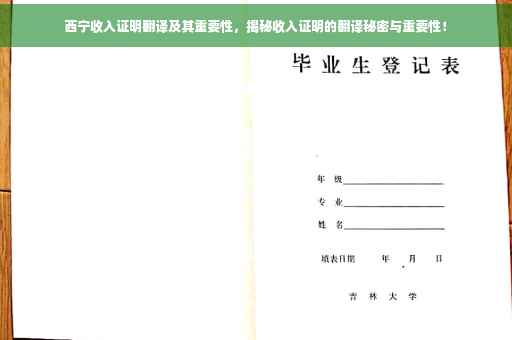 西宁收入证明翻译及其重要性，揭秘收入证明的翻译秘密与重要性！